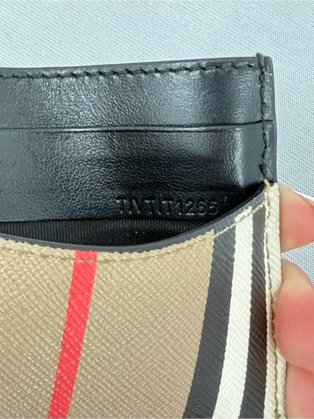 Burberry Vintage Check Unisex Card Holder Wallet Leather Trim designer wallet